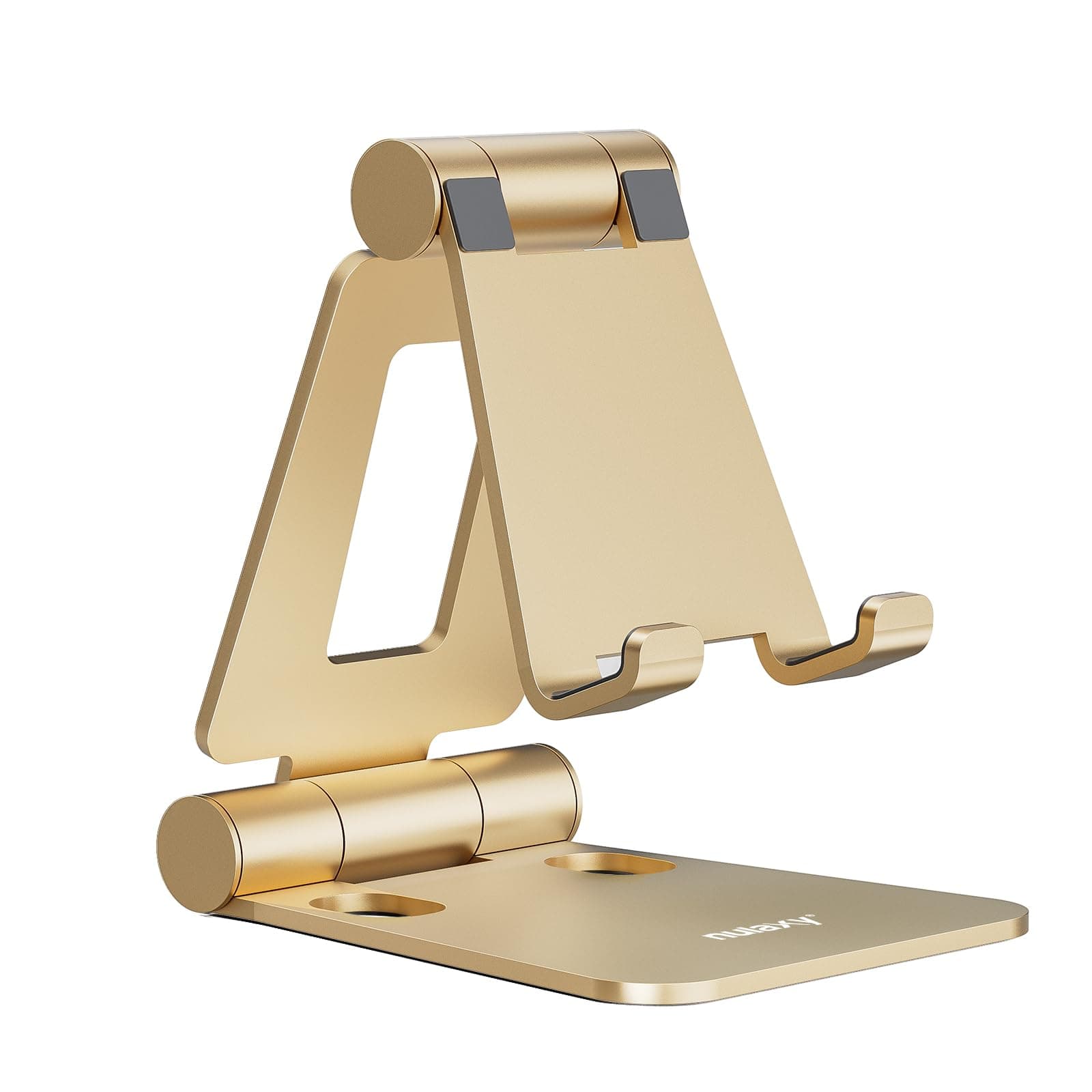 Phone Stand for Desk, Fully Foldable Adjustable Mobile Phone Holder Dock Compatible with iPhone 14 13 12 11 Pro Xs Xs Max Xr X 8, HUAWEI, Galaxy, Nintendo Switch, All Phones - Gold