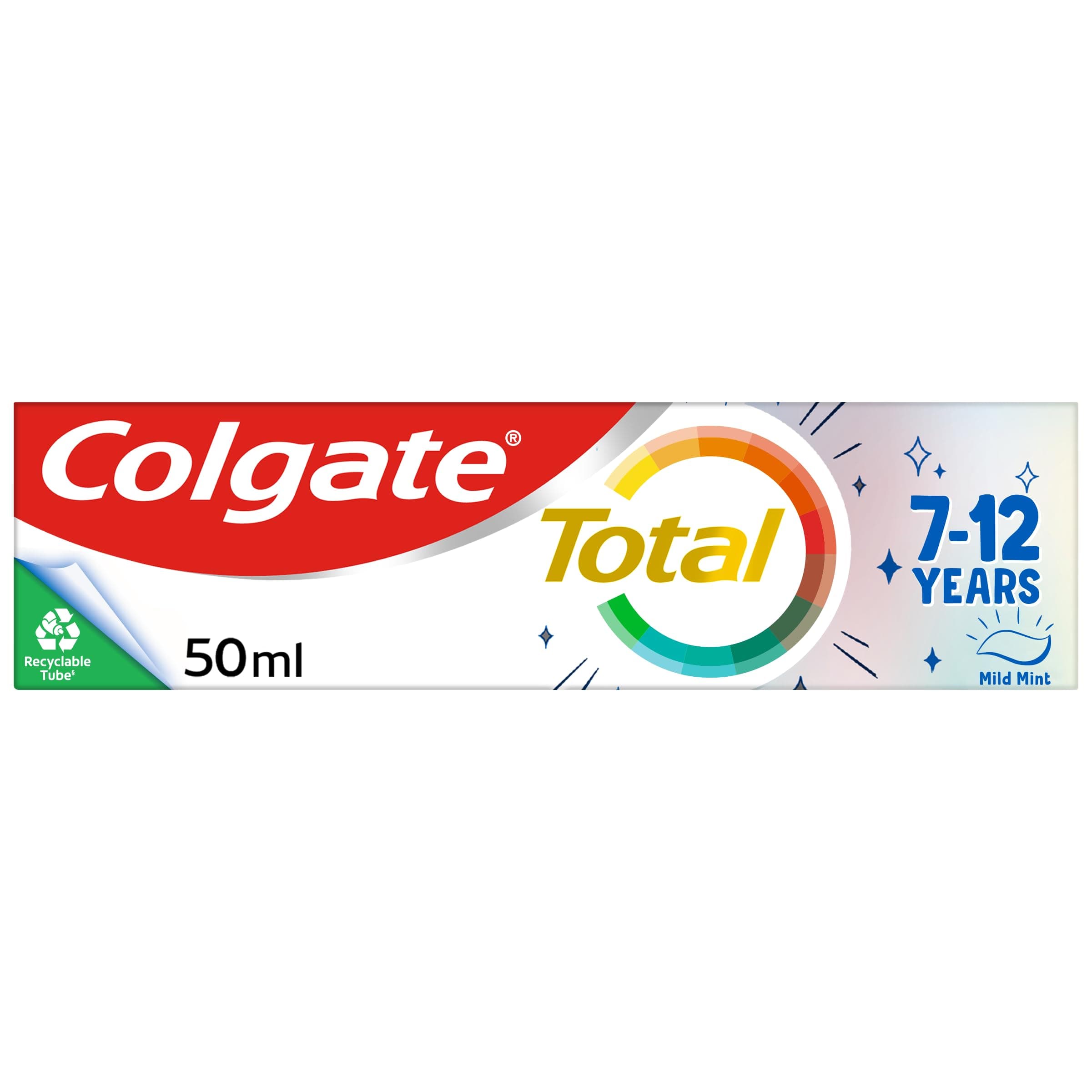 COLGATE Total 7-12 Years Mild Mint Toothpaste for Kids, 50ml - Sugar Acid Shield - Protects Against Cavities - Superior Protection for Their Whole Mouth*