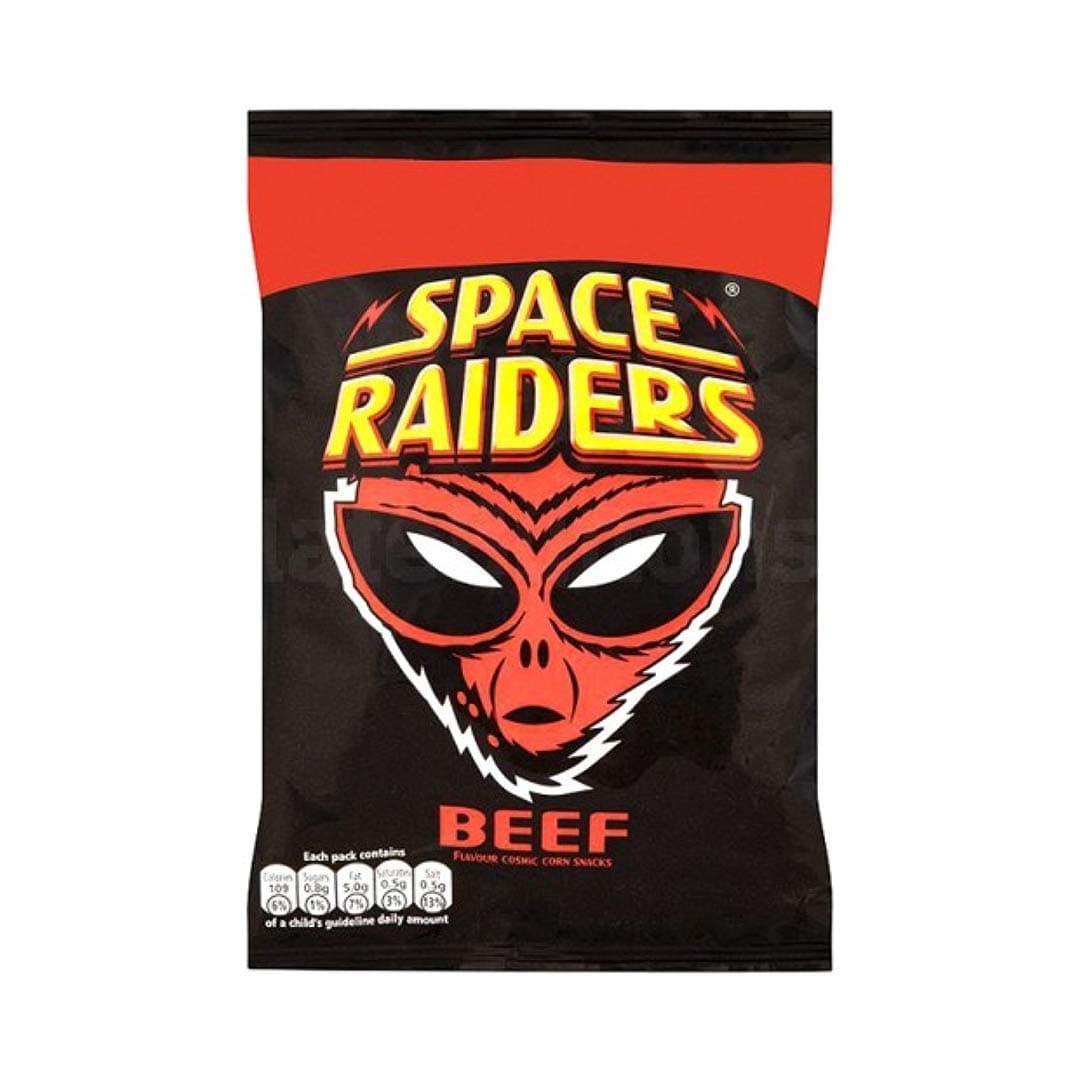Space Raiders Beef Flavoured Cosmic Corn Snack Crisps Pack of 36