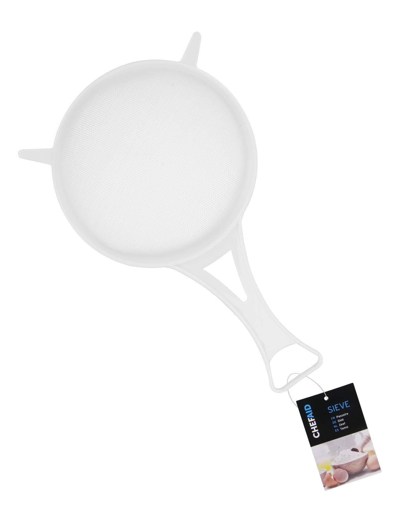 Chef Aid 12cm Wide Nylon Mesh Plastic Strainer in White - Ideal for Draining, Straining, and Washing Beans, Fruits, Vegetables, Salads, and More - BPA Free, Dishwasher Safe