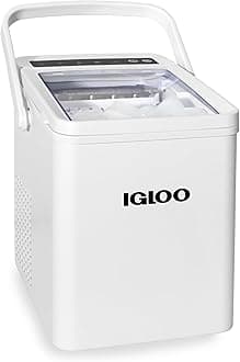Igloo Automatic Self-Cleaning Portable Electric Countertop Ice Maker Machine With Handle, 26 Pounds in 24 Hours, 9 Ice Cubes Ready in 7 minutes, With Ice Scoop and Basket, White