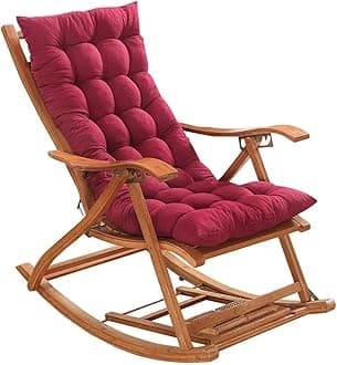 Lounger Cushion Pad, Garden Patio Thick Large Rocking Chair Cushion, Recliner Relax Chair Pad, for Rattan Recliner Indoor Outdoor,red,40 * 108cm