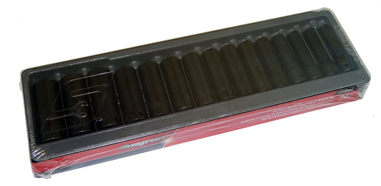 Snap-onSet, Socket, Metric, Impact, Deep, 6-Point (15 pcs.)