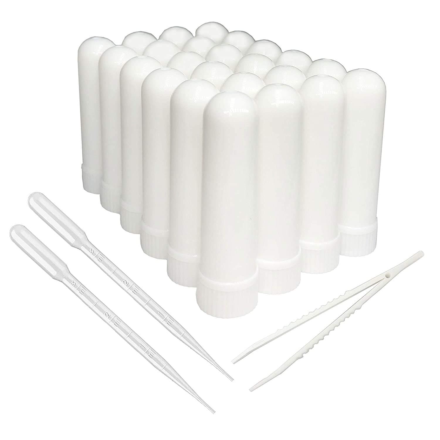 zison Essential Oil Aromatherapy Blank plastic tubes (Includes 24 Blank plastic tubes+36 unscented wicks+2 Plastic Droppers+1 Plastic Tweezers)