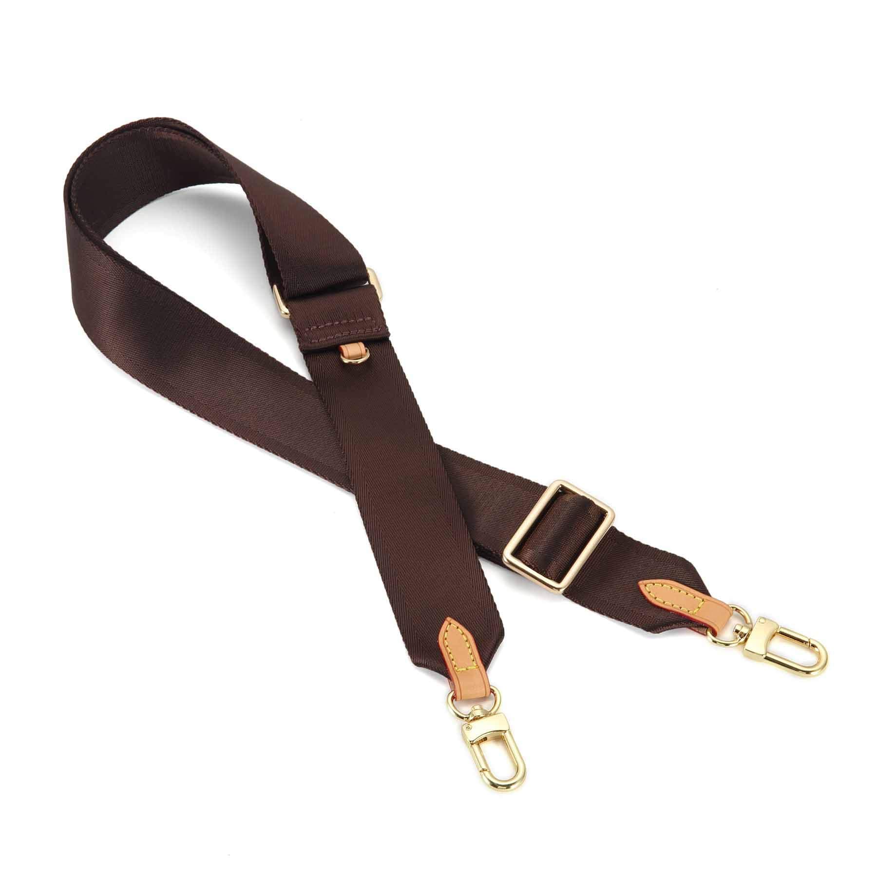 Multi Pochette Accessories Replacement Adjustable Crossbody Wide Cavas Strap for Shoulder Bags Multi Purpose Strap (Brown)