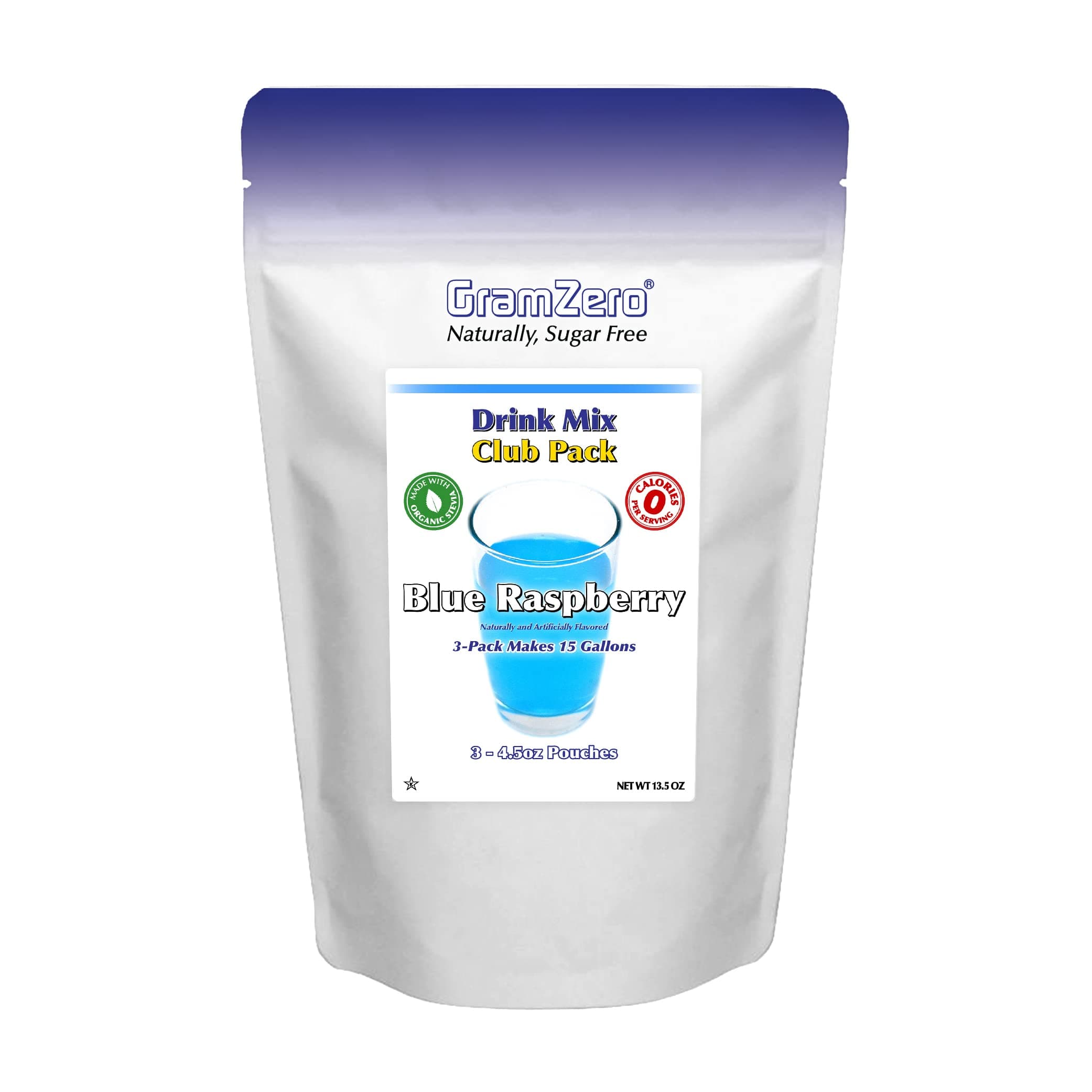 Blue Raspberry Zero Calorie Sugar Free Drink Mix, Great For Nutrition Club Loaded Teas, Stevia Sweetened