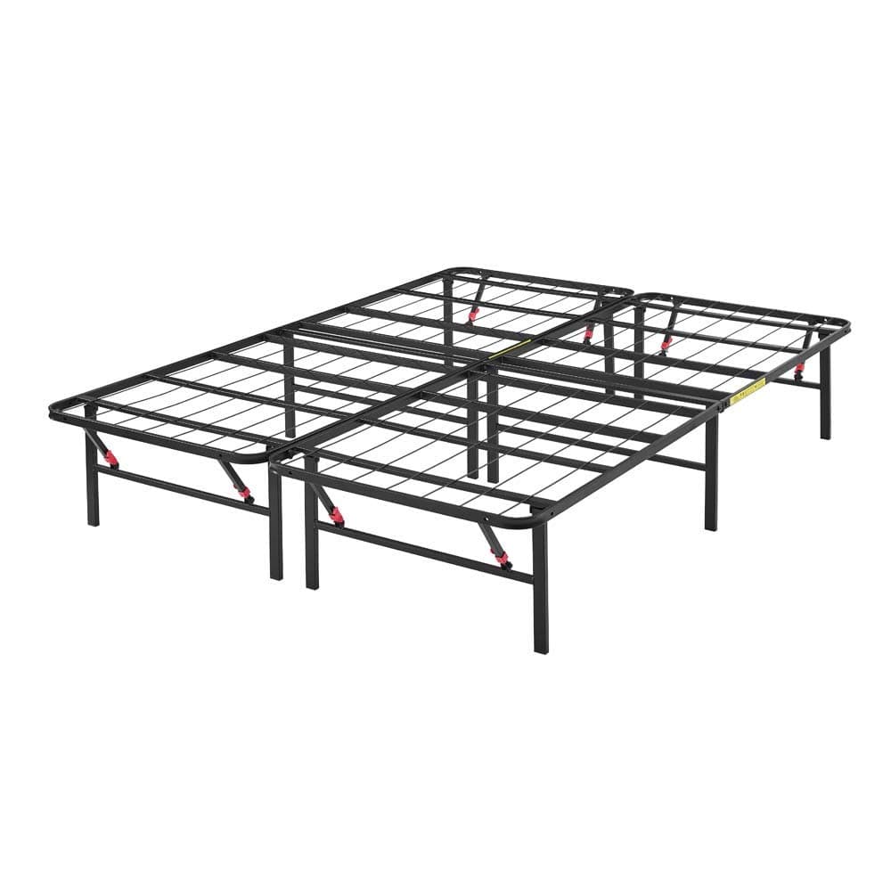 Amazon Basics Bed Frame with Ample Underbed Storage, Foldable Metal Platform, Sturdy Steel, No Box Spring Needed, 14 inches High, Noise-Free Support, Easy Assembly Tool-Free Setup, Full Size, Black