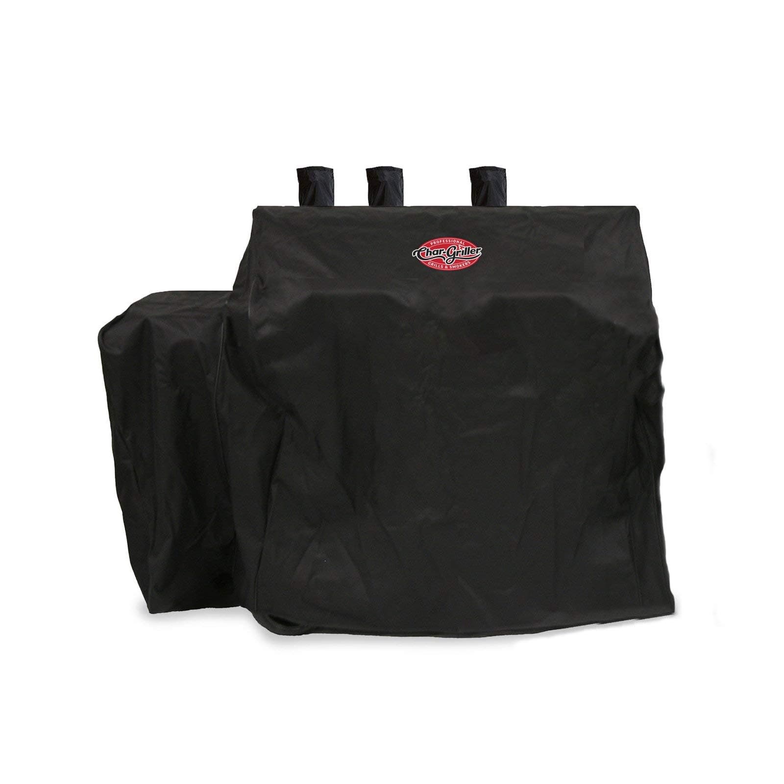 Char-Griller® 2 Burner Dual Function Charcoal and Gas Grill Cover, Durable Cover with Water Resistant Material, PVC Lining, with Custom Fit to Model 5030, Black, 26 "L x 54" W x 45" H, Model 5055