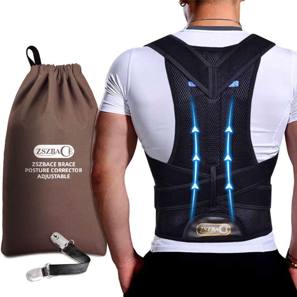 Posture Corrector for Men Women, Back Brace Spine Support for Back Neck Shoulder Pain Relief, Back Straightener Upright Support Trainer, Strong Adjustable Back Support Belt (XL)