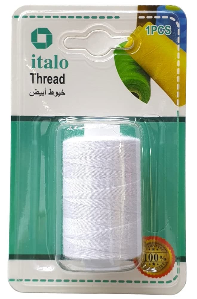 500-Meter Spun Polyester Sewing Thread For General Sewing And Repair General Purpose White Colour