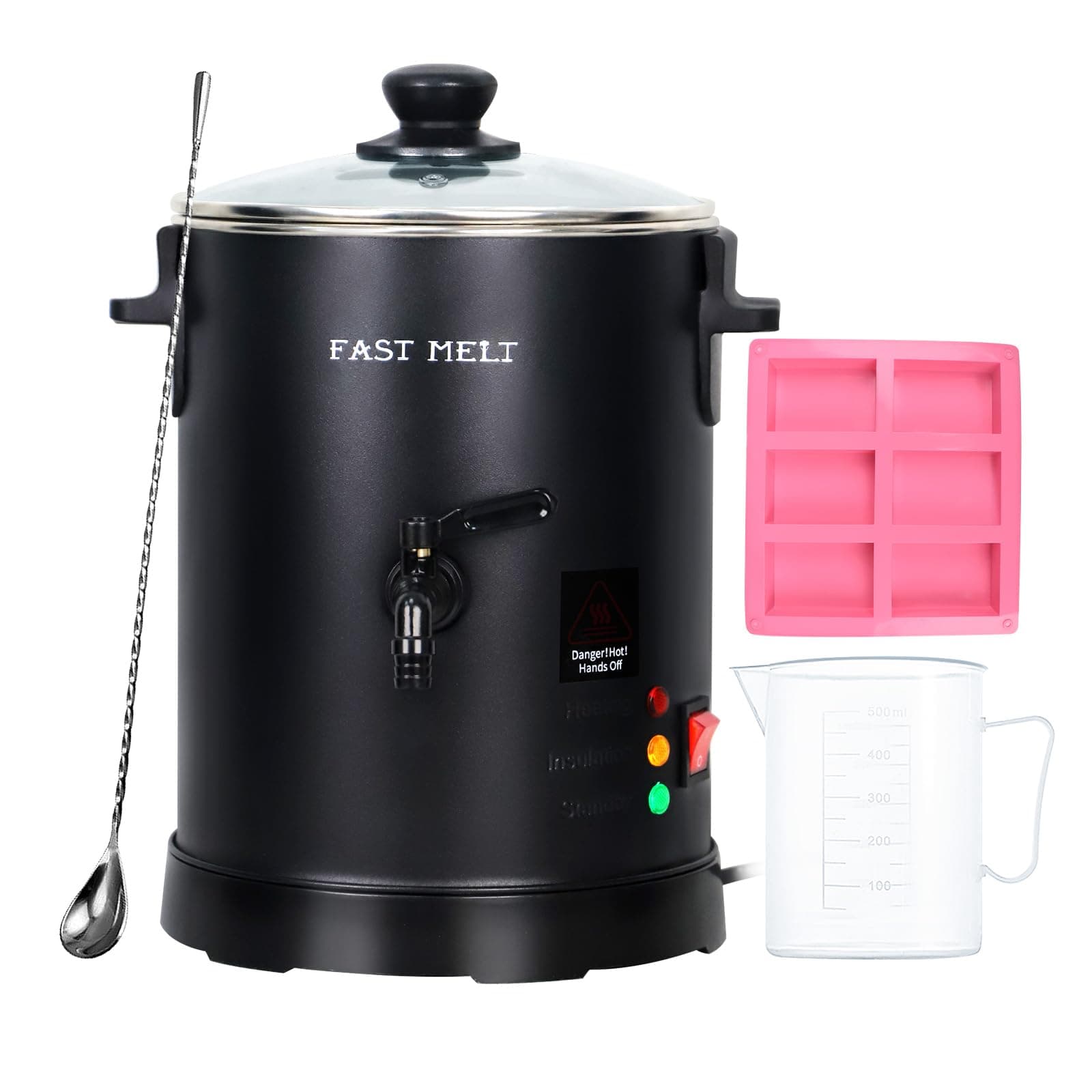 FAST MELT 6Lbs Soap Base Melter - Soap Making Kit with Constant Temperature Control Melter, Quick Pour Spout, Ideal for Homemade Soap Business Fast Loading Easy Clean