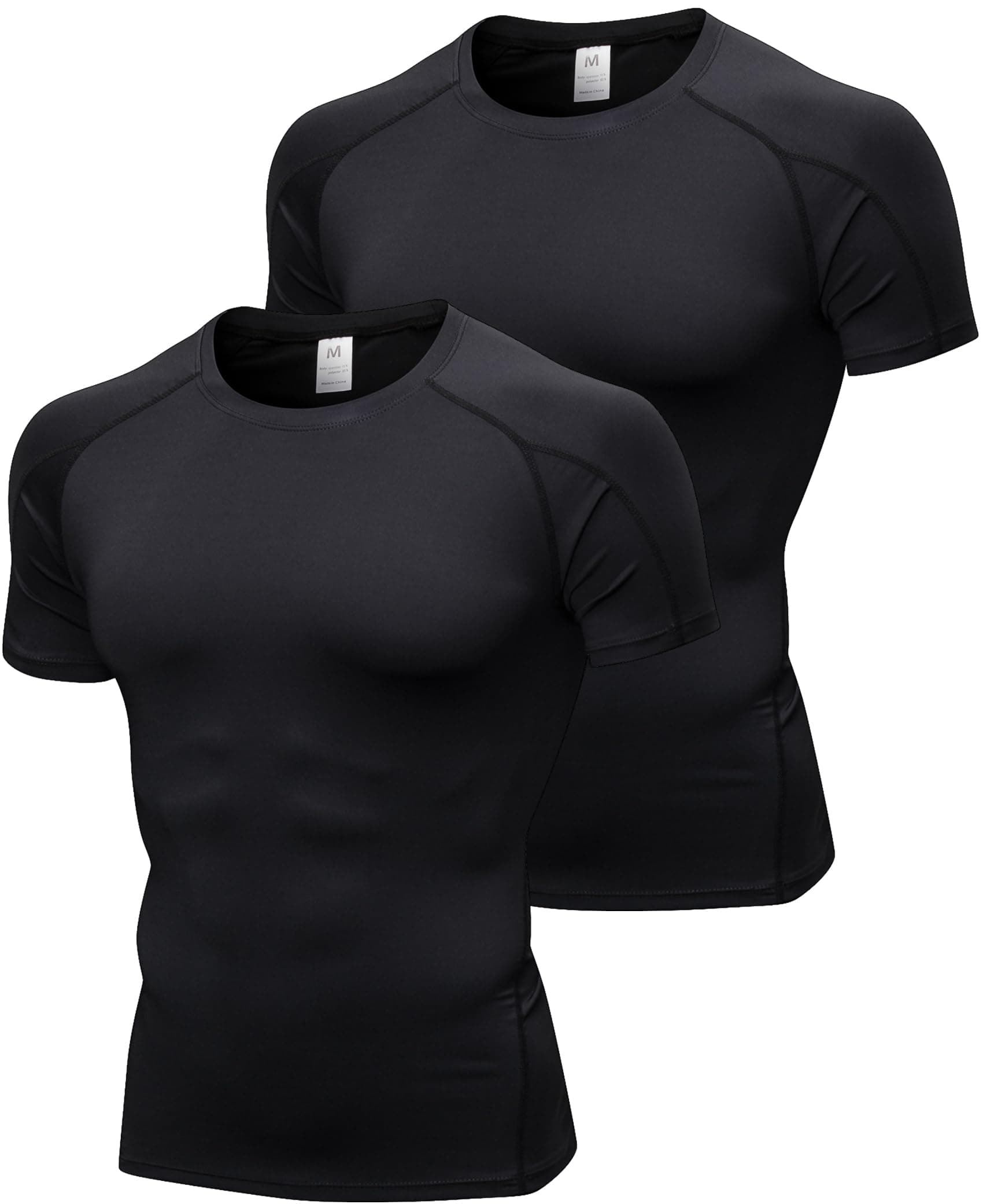 SPVISE2 or 4 Pack Men's Cool Dry Short Sleeve Compression Shirts Workout T-Shirt Gym Top Sport Baselayer Athletic Undershirt
