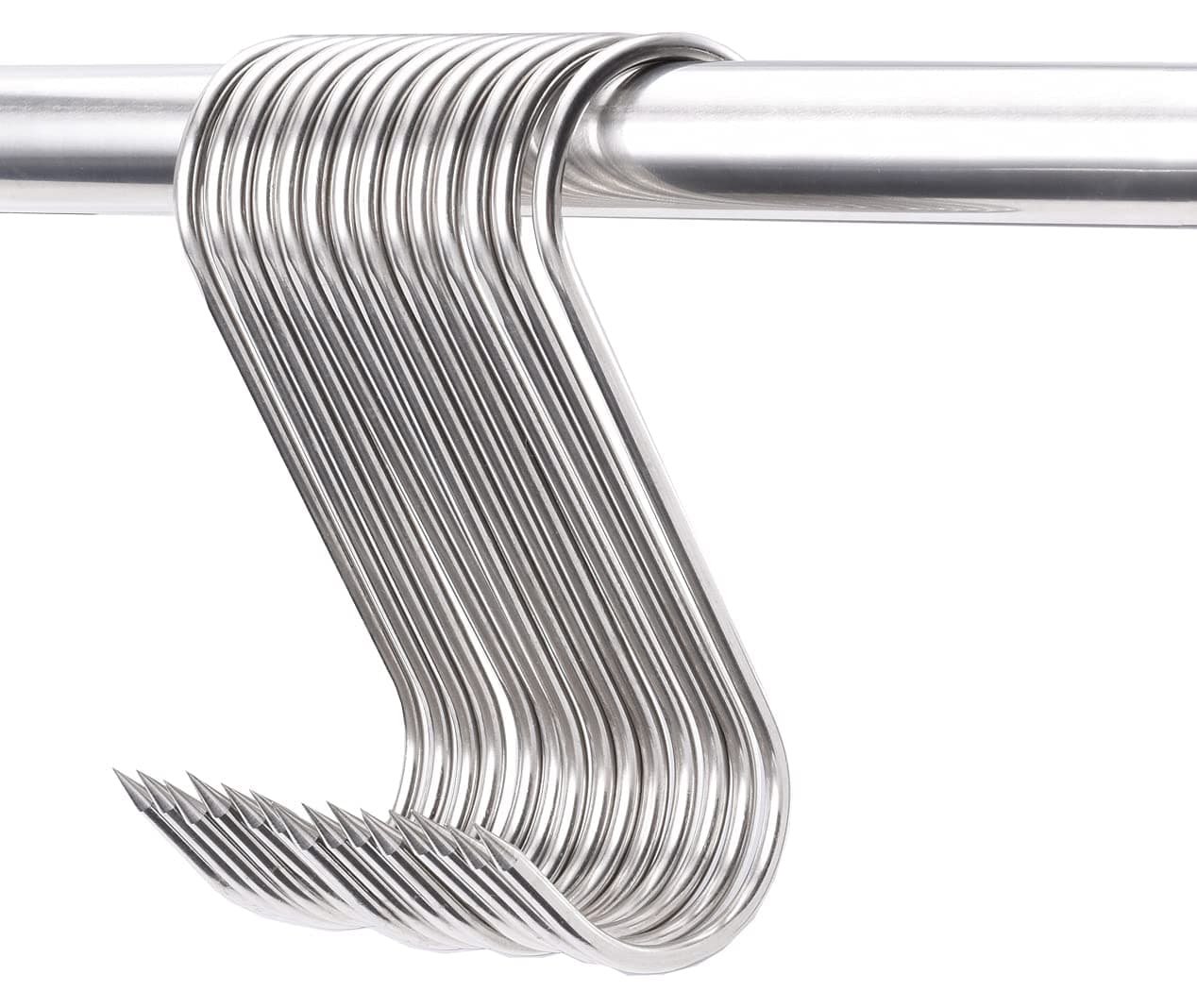 20 pcs 5 Inch Meat Hooks S-Hook, 4mm Stainless Steel Meat Hook for Hanging,Chicken,Hunting,Smoking,Ribs,Fish,Beef,Poultry,Drying BBQ Grill Cooking (20 pcs 5inch Meat Hook)