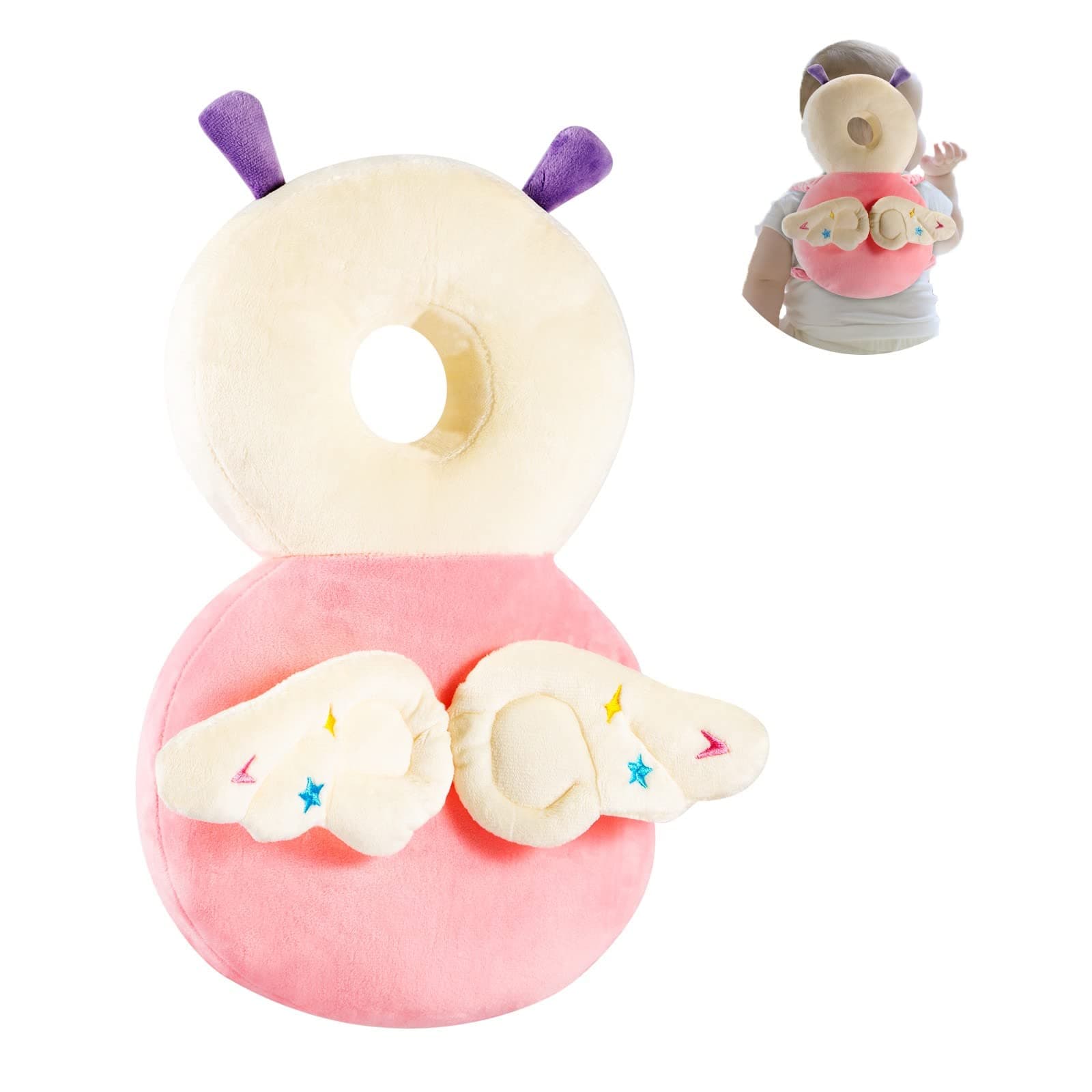 Baby Head Protector Pad Safety Pad for Walking & Crawling, Toddlers Head Safety Adjustable Back-Pack,Pink Elfin (US)