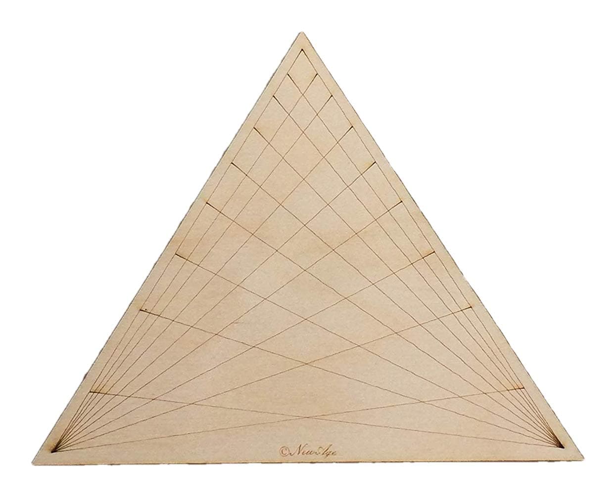 NewAge Designs Medium Crystal Grid Plate Triangular Grid Design Sacred Geometry Healing Spiritual Reiki Metaphysical Wooden Crystal Grid