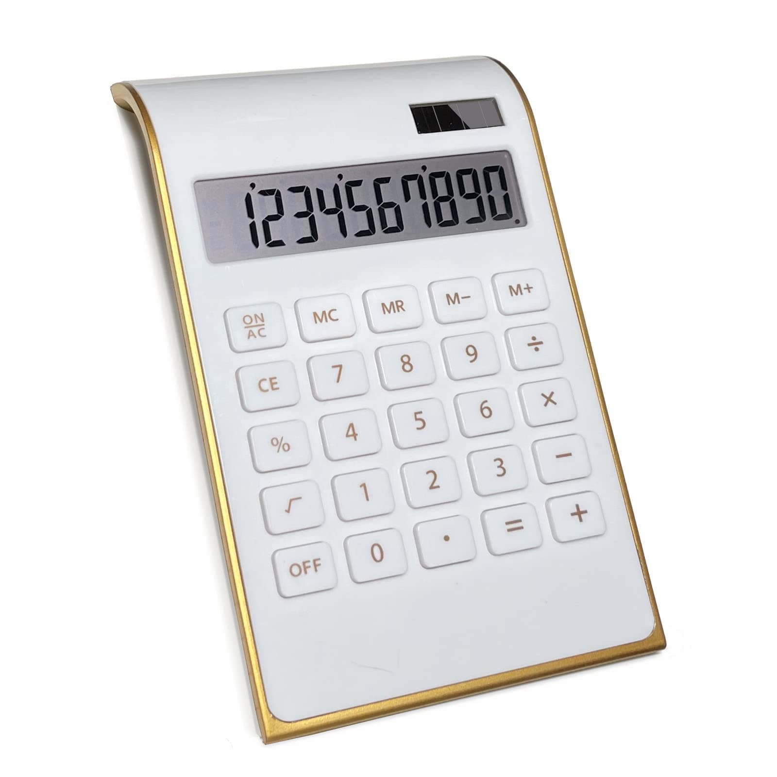 Benkaim Solar Gold Standard Function 10-Digit Desktop Calculator for Office, Home