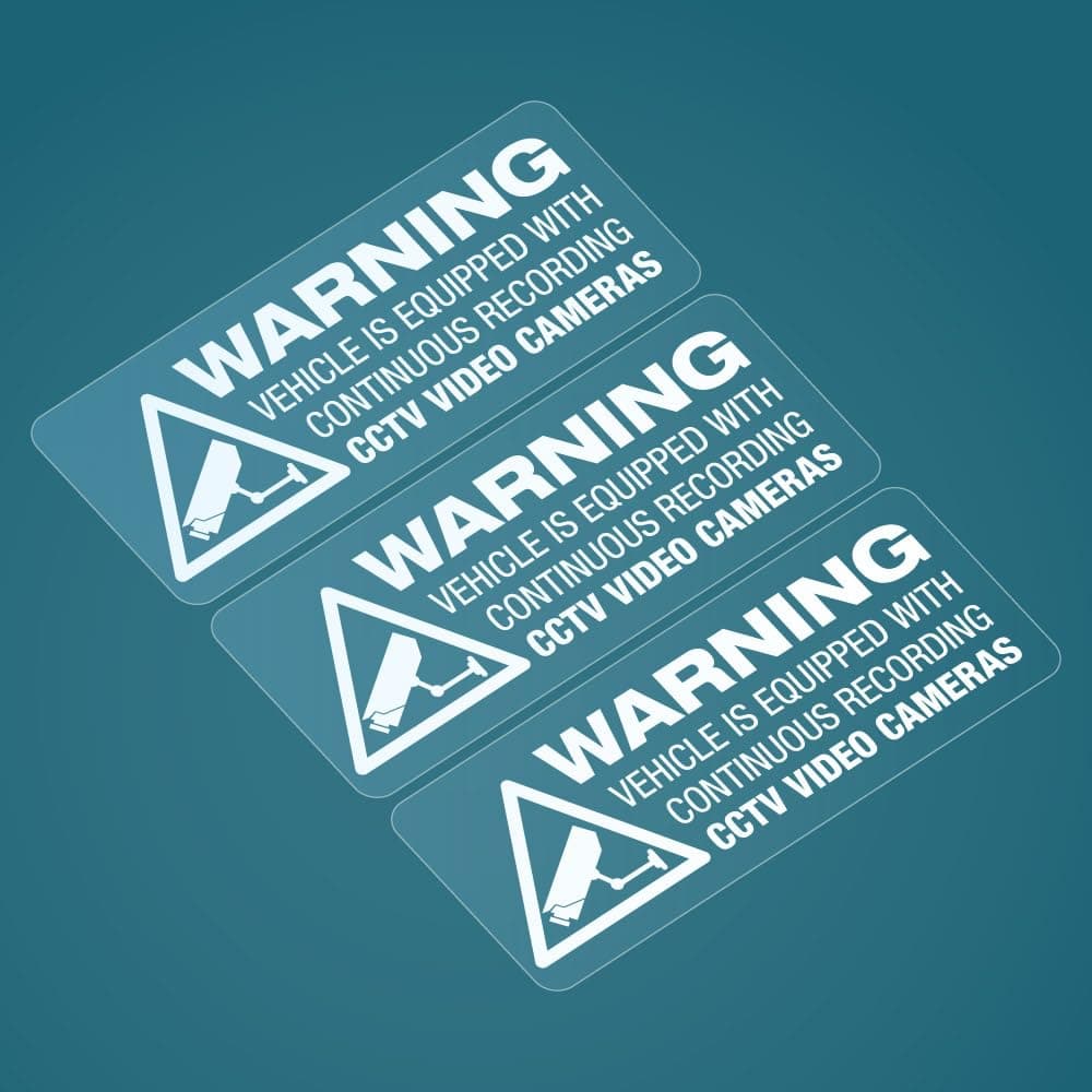 3x WARNING RECORDING CCTV ON BOARD Dashcam Security Car Van Window Decal Stickers