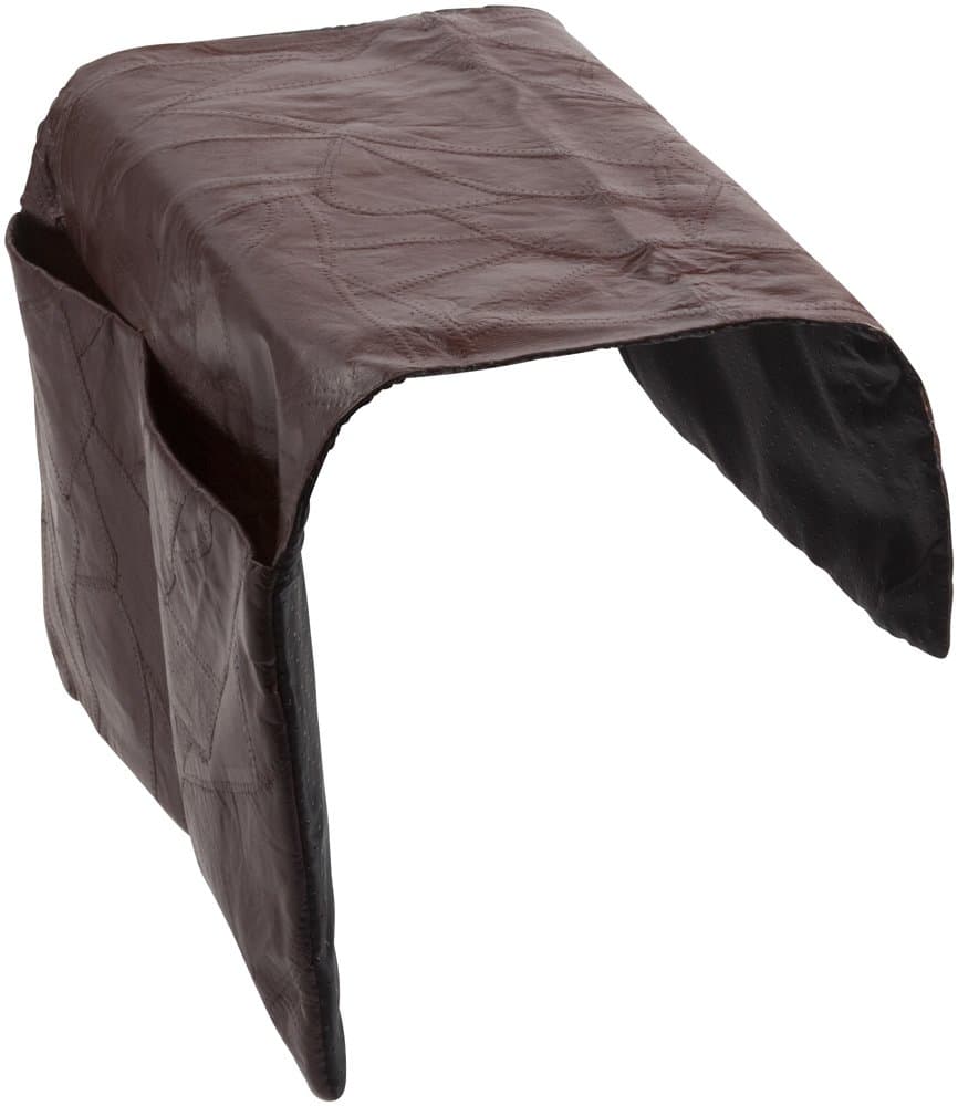 LEATHER SOFA ARM CHAIR CADDY - BROWN