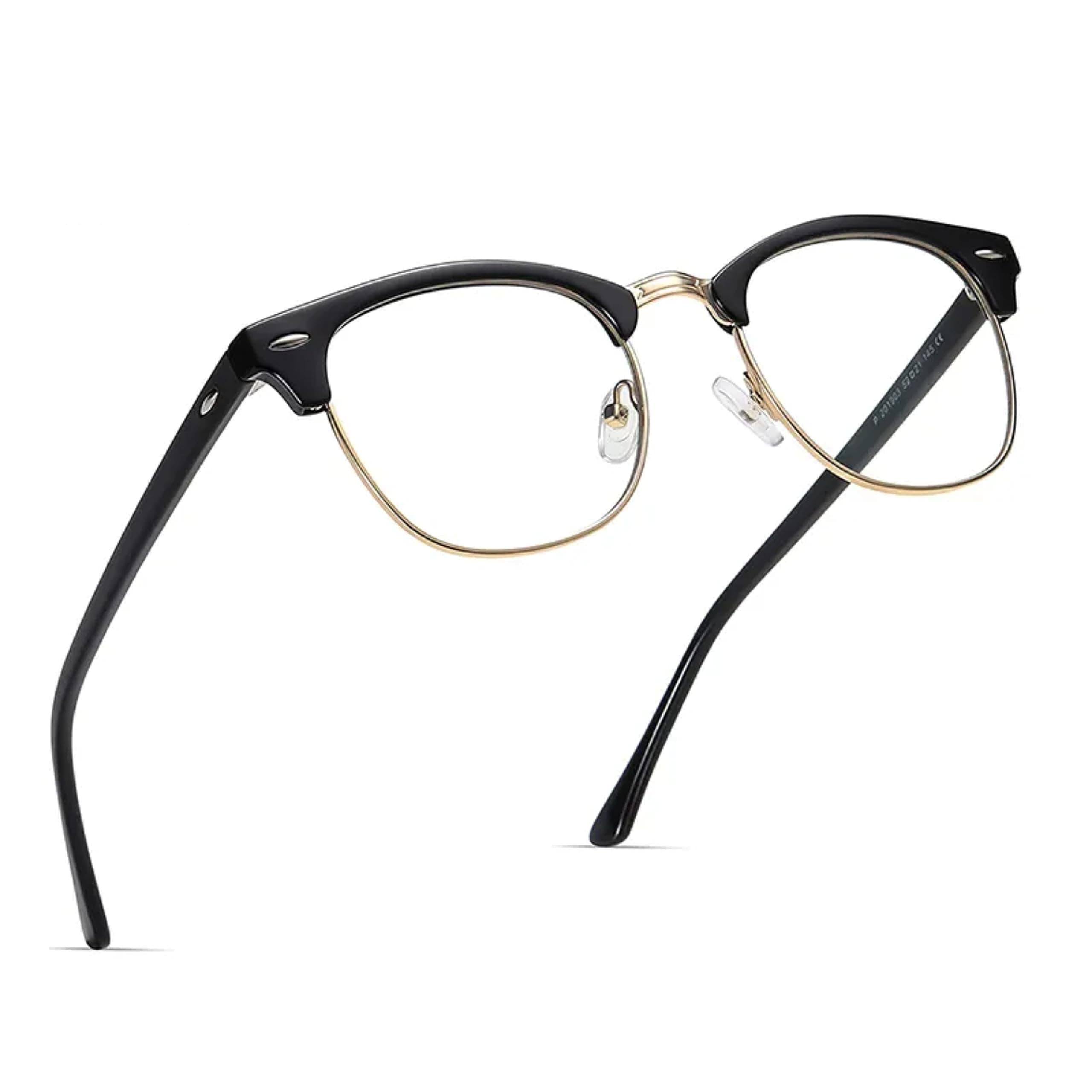 Blue Light Blocking Blue Cut Zero Power anti-glare Square Eyeglasses, Frame for Eye Protection from UV by Computer/Tablet/Laptop/Mobile, Clear, M