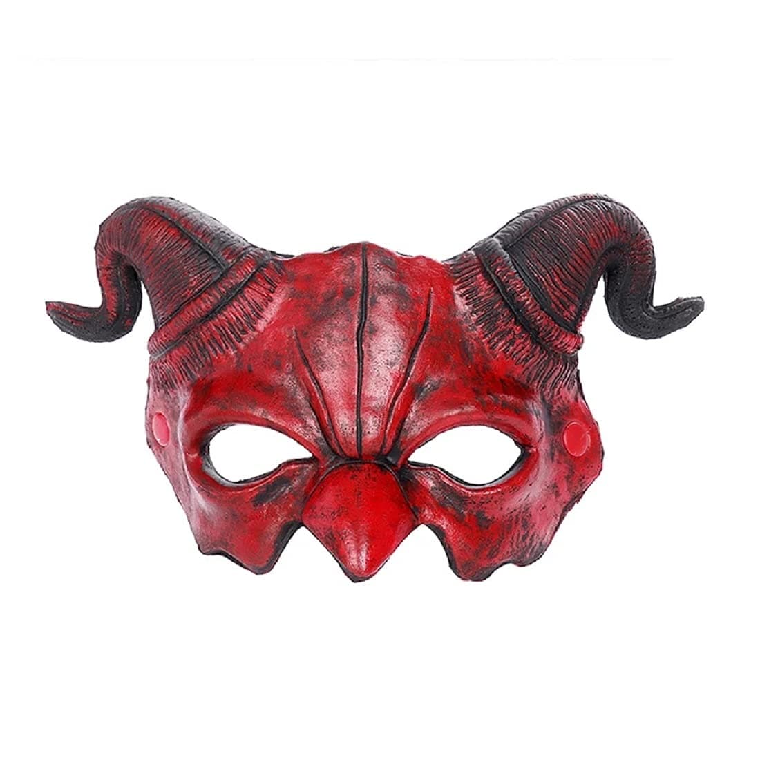 Halloween Demon Foam Mask Red Half Face Ram Horn Devil Masquerade Accessories for Cosplay Costume