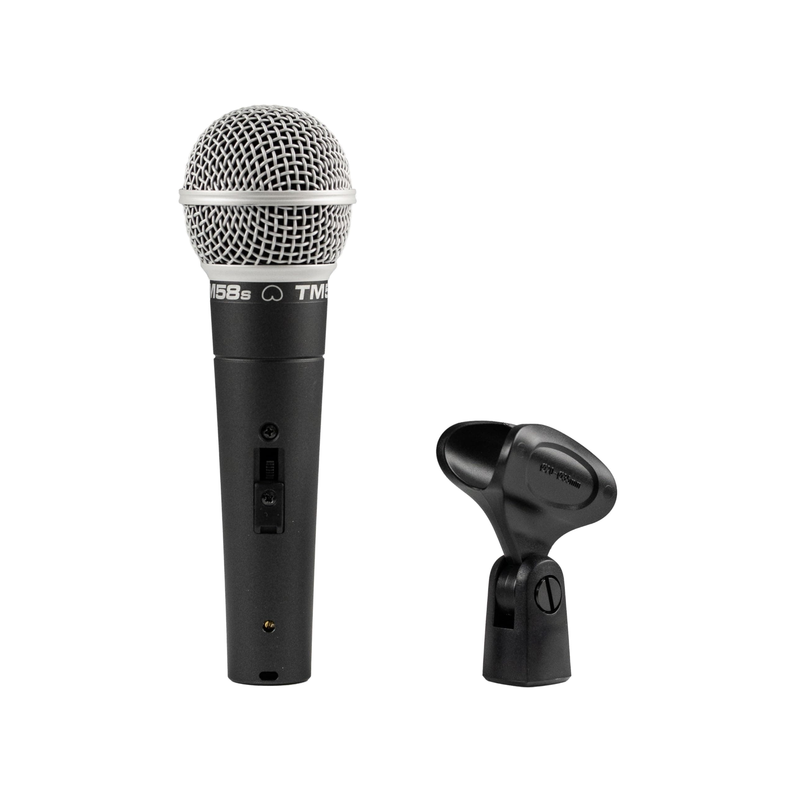 Superlux TM58S Dynamic Vocal Microphone with Locking On/Off Switch, Cardioid Pattern, High SPL, Shock-Mounted Capsule, XLR, for Live Stage & Speech