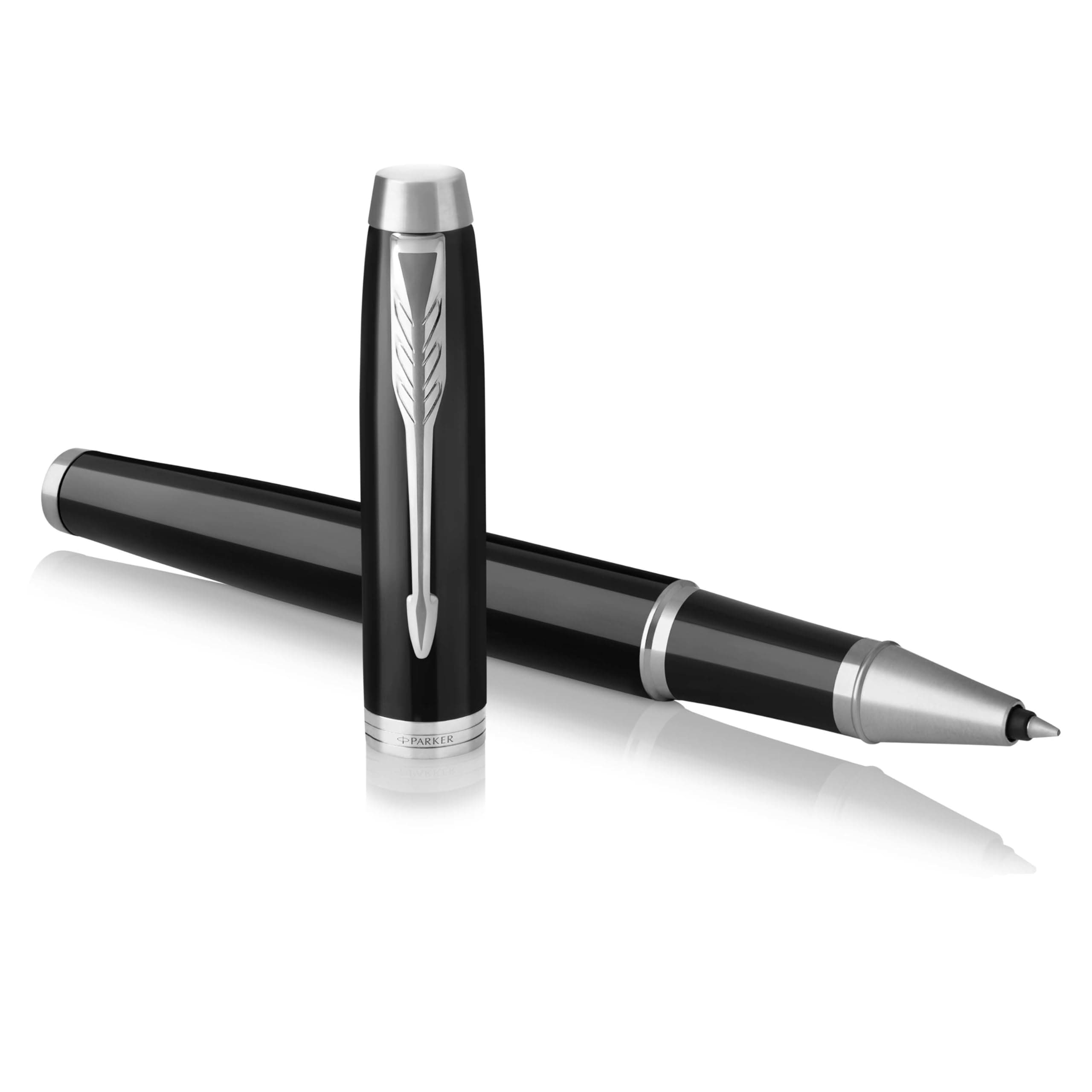 IM Rollerball Pen | Black Lacquer with Chrome Trim | Fine Point Black Ink | Gift Box