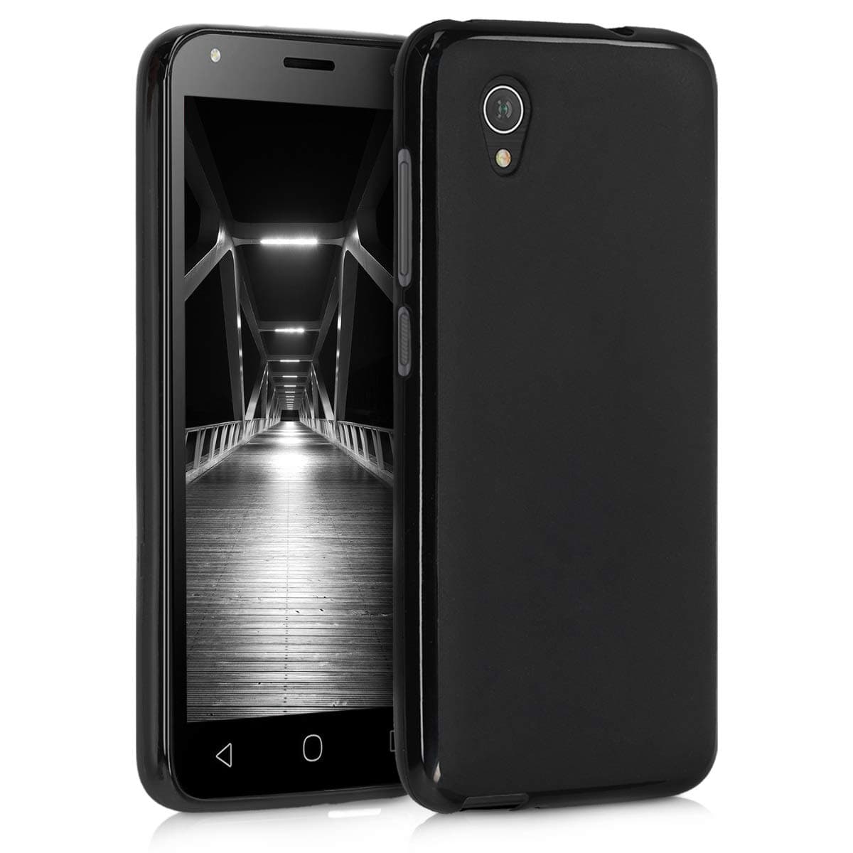 kwmobile Case Compatible with Alcatel 1 (5.0") Case - Soft Slim Protective TPU Silicone Cover - Black Matte