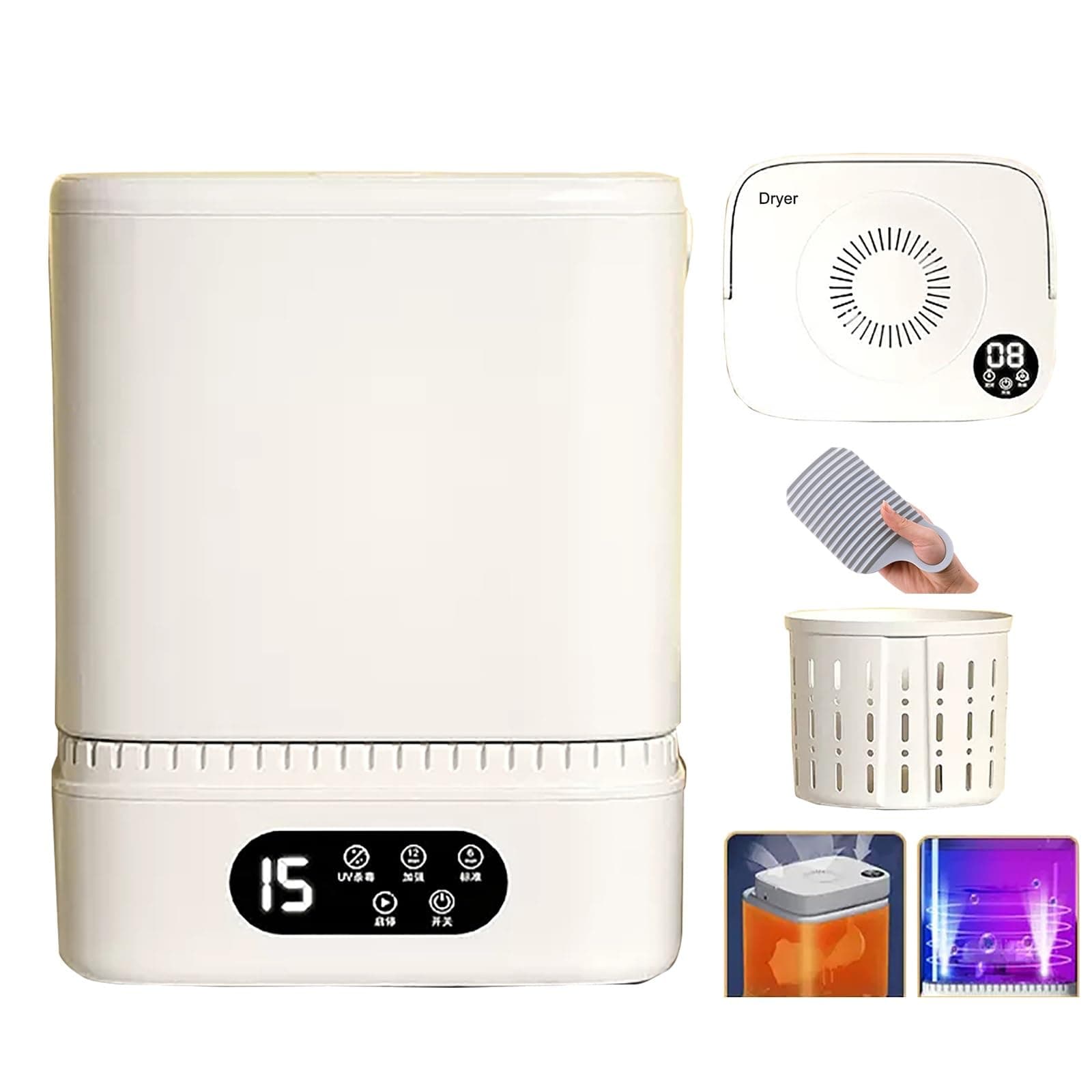 Mini Washing Machine with Drying,Portable Washing Machine, with Dehydration Function, Semi-Automatic for Apartment, Dorms, RVs, Camping