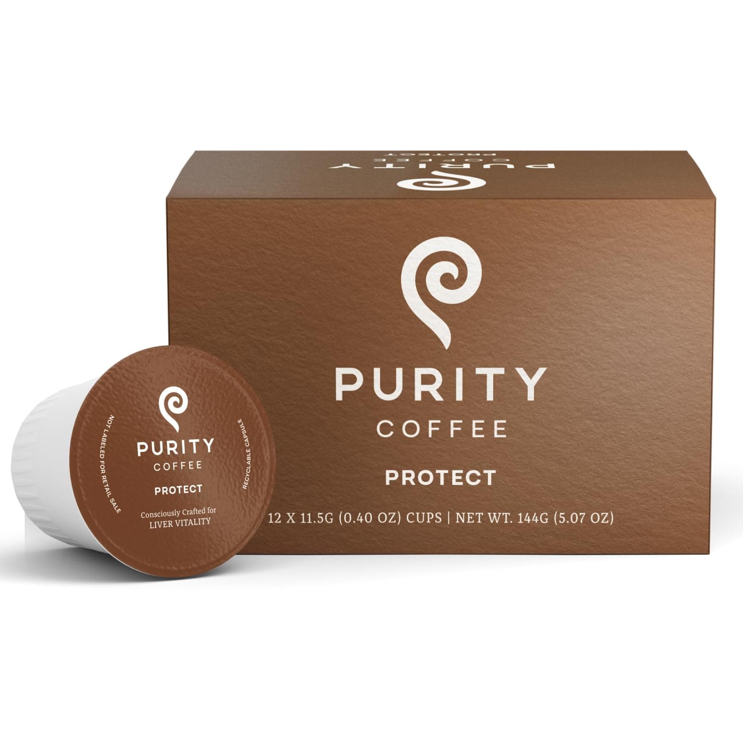 Purity Coffee PROTECT Highest Antioxidant Light-Medium Roast - USDA Certified Organic Specialty Grade Arabica Single-Serve Coffee Pods - Third Party Tested for Mold, Mycotoxins, Pesticides - 12 ct Box