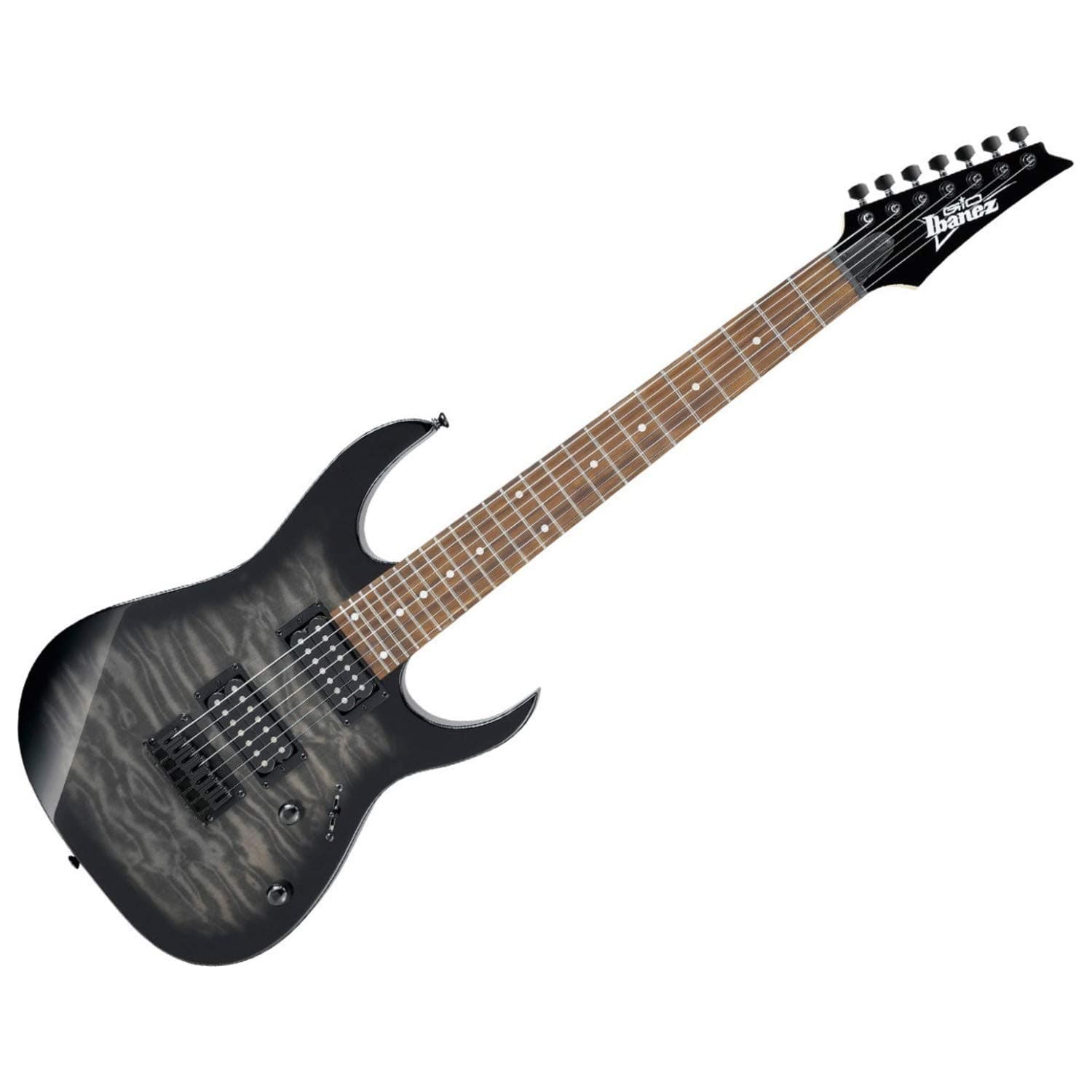 Gio GRG7221QA 7-String - Transparent Black Sunburst