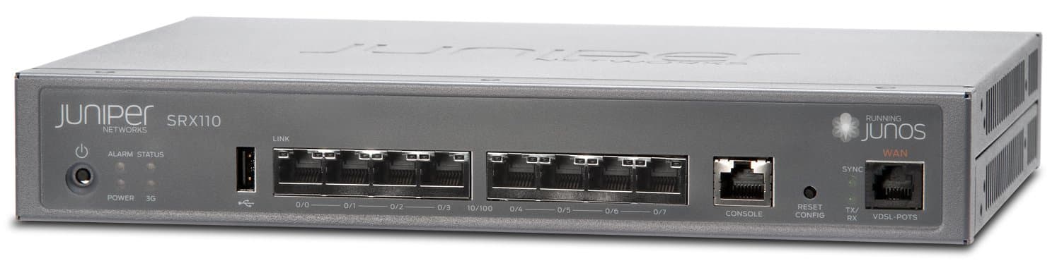 Juniper RM1U 2GB/Memory 2GB/Flash 8-Port -10 Services Gateway (SRX110H2-VB)