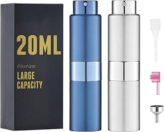 Perfume Travel Refillable Atomizer Bottle: Cologne Spray Mini for Refill - Empty Fragrance Sprayer for Men - Large Size 20ML