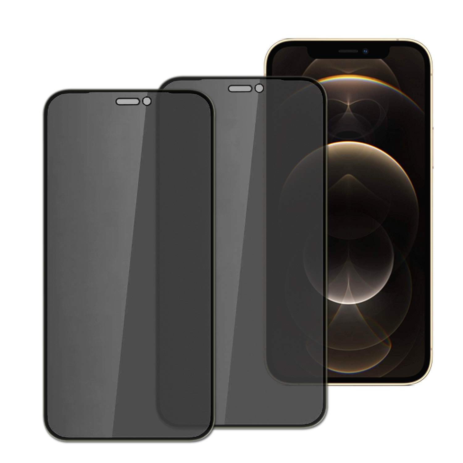 LUDOUPIER Privacy Screen Protector for iPhone 12, iPhone 12 Pro, Anti Spy Tempered Glass Screen Protectors Film, Full Coverage,Easy Installation,Full Screen(6.1")(2pack)