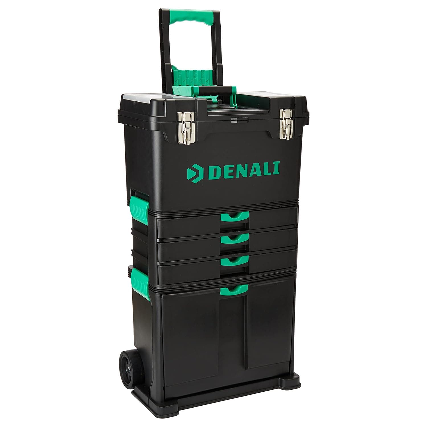 Amazon Brand - Denali Wheeled Work Center and Tool Box, Black, 46.4 x 28.6 x 82 cm