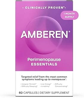 Amberen Perimenopause, Peri-Menopause Multi-Symptom Relief, Vitamin B, Vitamin E & Antioxidants Supplement, Clinically Shown to Help Support Hormone Balance, Hot Flashes & Night Sweats, 60 Count