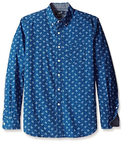 Grayers Men's Printed Indigo Poplin Shirt