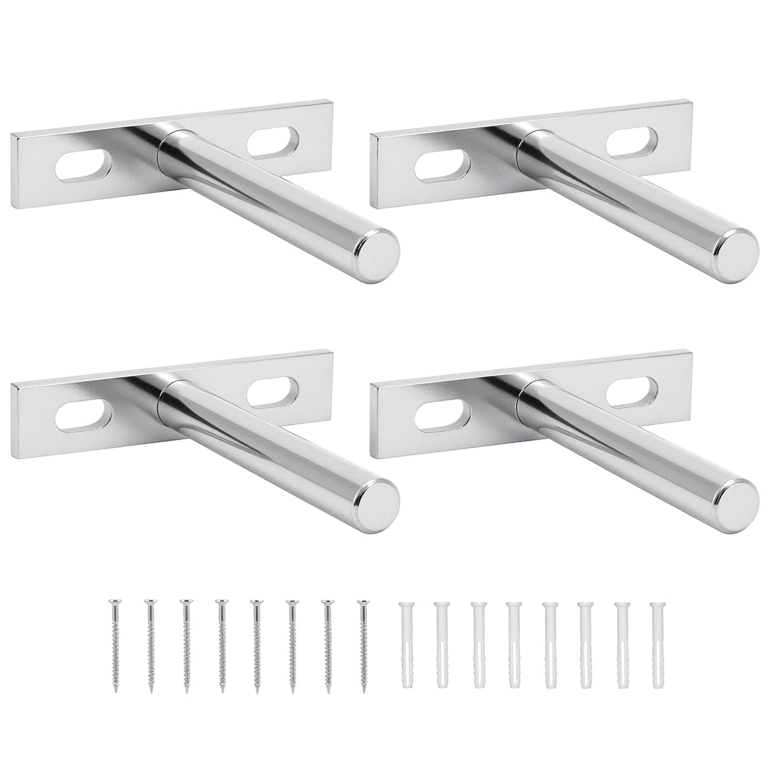 4 Pcs Floating Shelf Bracket 3 Inch 75mm Heavy Duty Hidden Shelf Brackets with Mounting Screws for Wall Mounted Decoration Cabinet Furniture Shelf Support