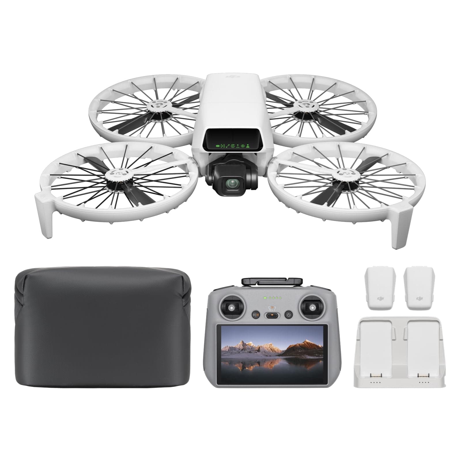 Flip Fly More Combo With RC 2 Screen Remote Controller, Drone With 4K UHD Camera for Adults, Palm Takeoff, Auto Return, Intelligent Flight, 3 Batteries for 93-Min Flight Time