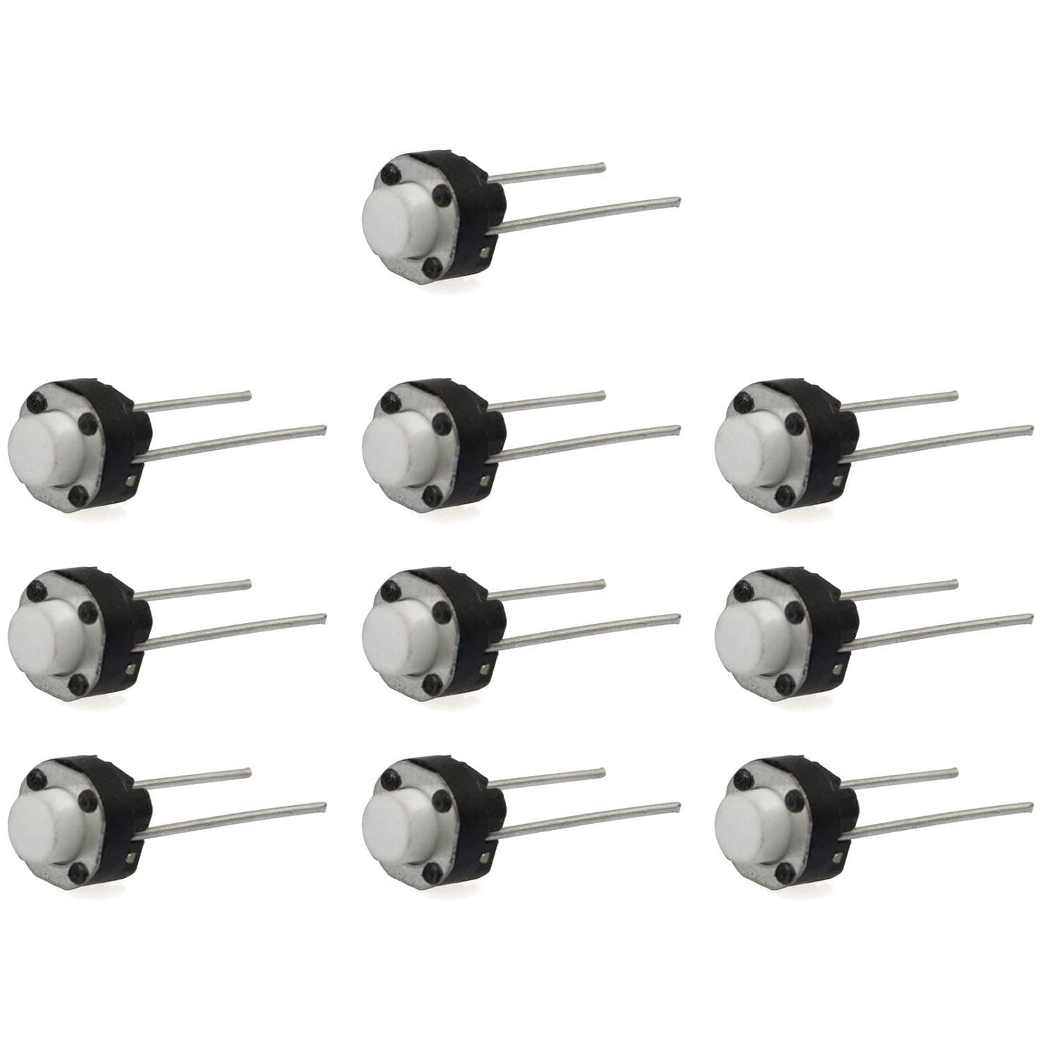 Tactile Push Button Switch 10PCS 2 Pin 6x6x5mm DIP Round Micro Switch Tact Switch