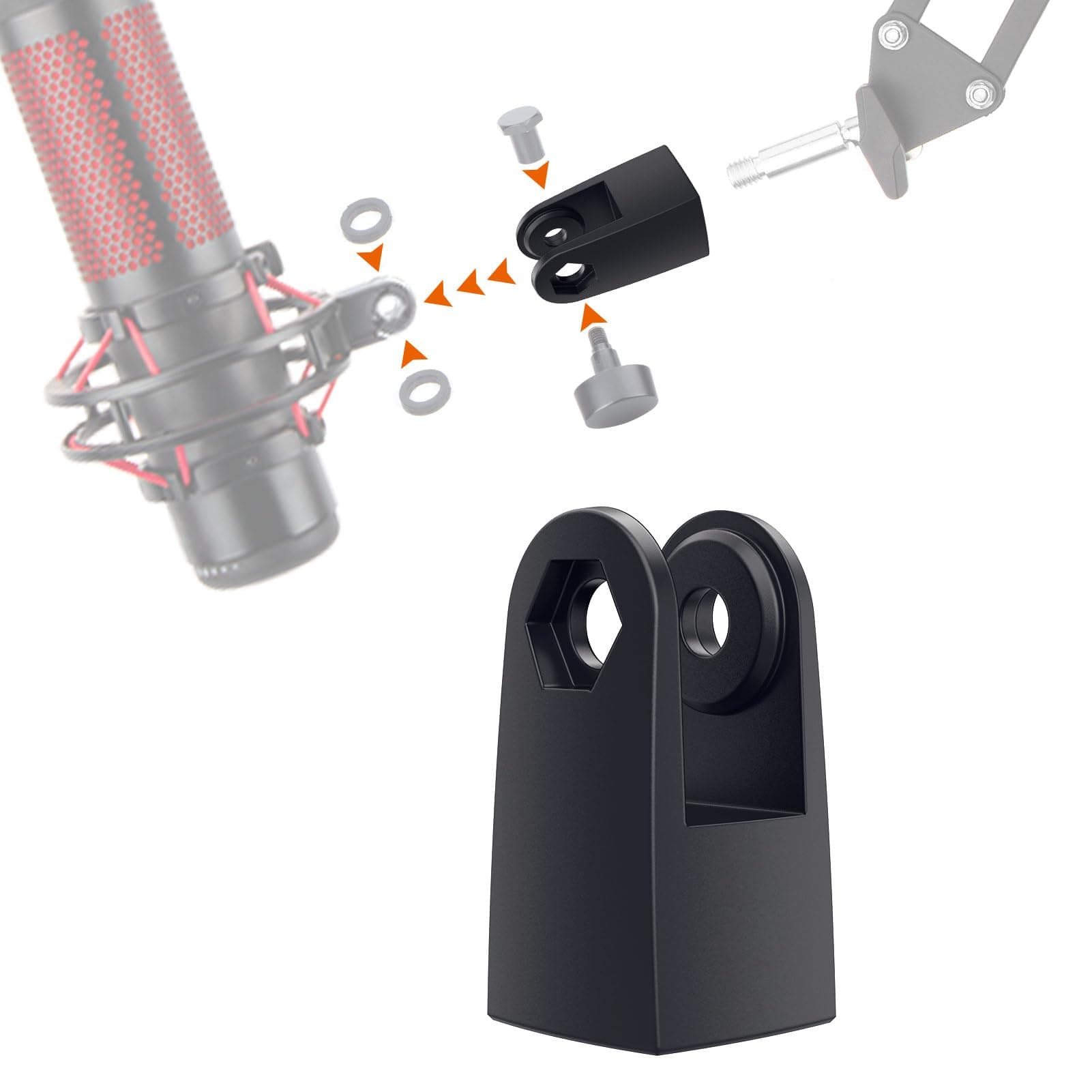 SUNMON HyperX QuadCast Microphone Mount Adapter, HyperX QuadCast Mount Adapter, Mic Stand Adapter for 3/8" Boom Arm