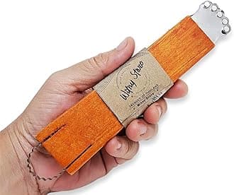 WitnyStore 6¾" Long 2 Blades Wooden Handle Coconut Grater - Vintage Traditional Thai Style Kitchen Tool Easy to Use Portable Stainless Steel Shredder Scraper Grinder Peeler Cooking Utensil Accessories