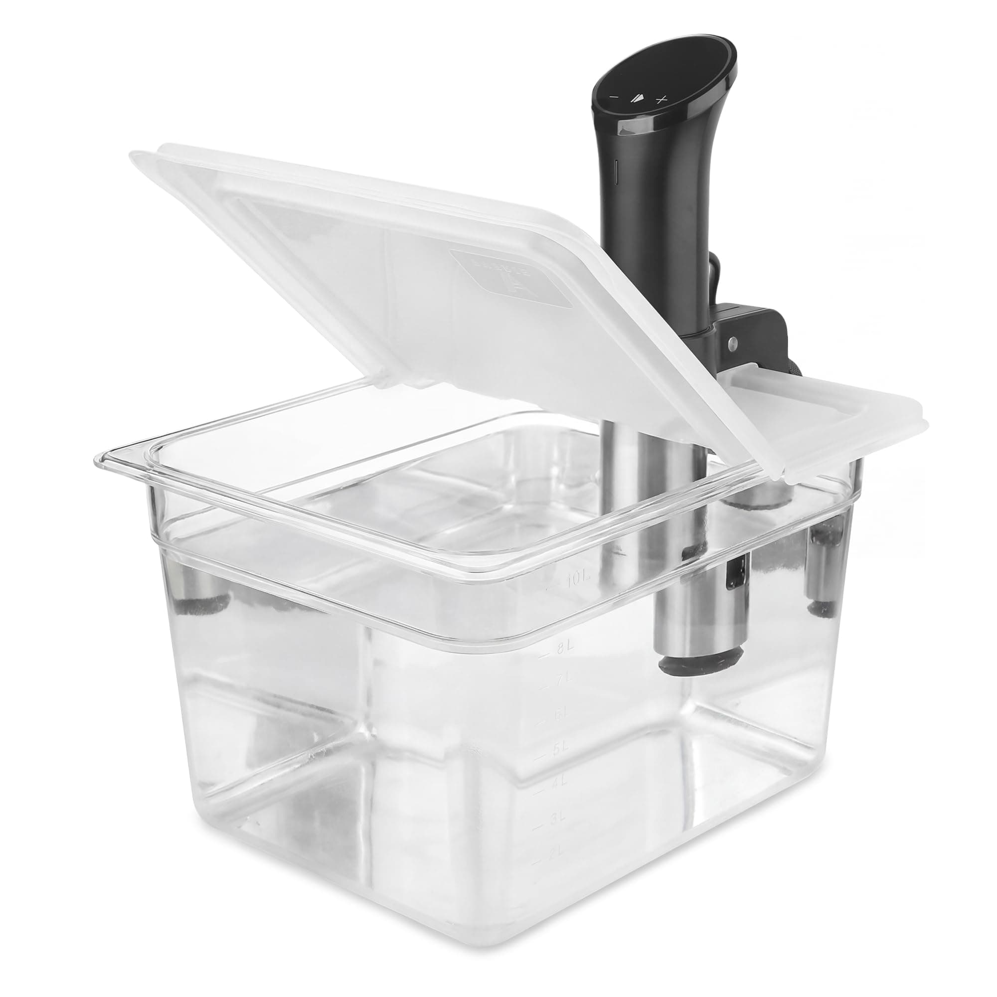 Sous Vide Container 12 Quart EVC-12 with Collapsible Hinged Lid Compatible with Anova Nano or AN500-US00 or Anova Pro 3.0, Also Fits Instant Pot