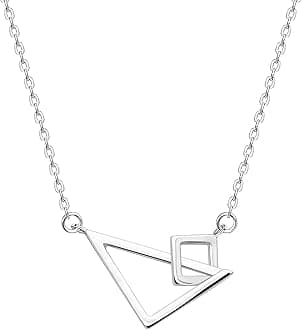 925 Silver Adjustable Necklace Circle Minimalist Enamel Tiny Heart Cactus Triangle Pendant Dainty Choker for Women