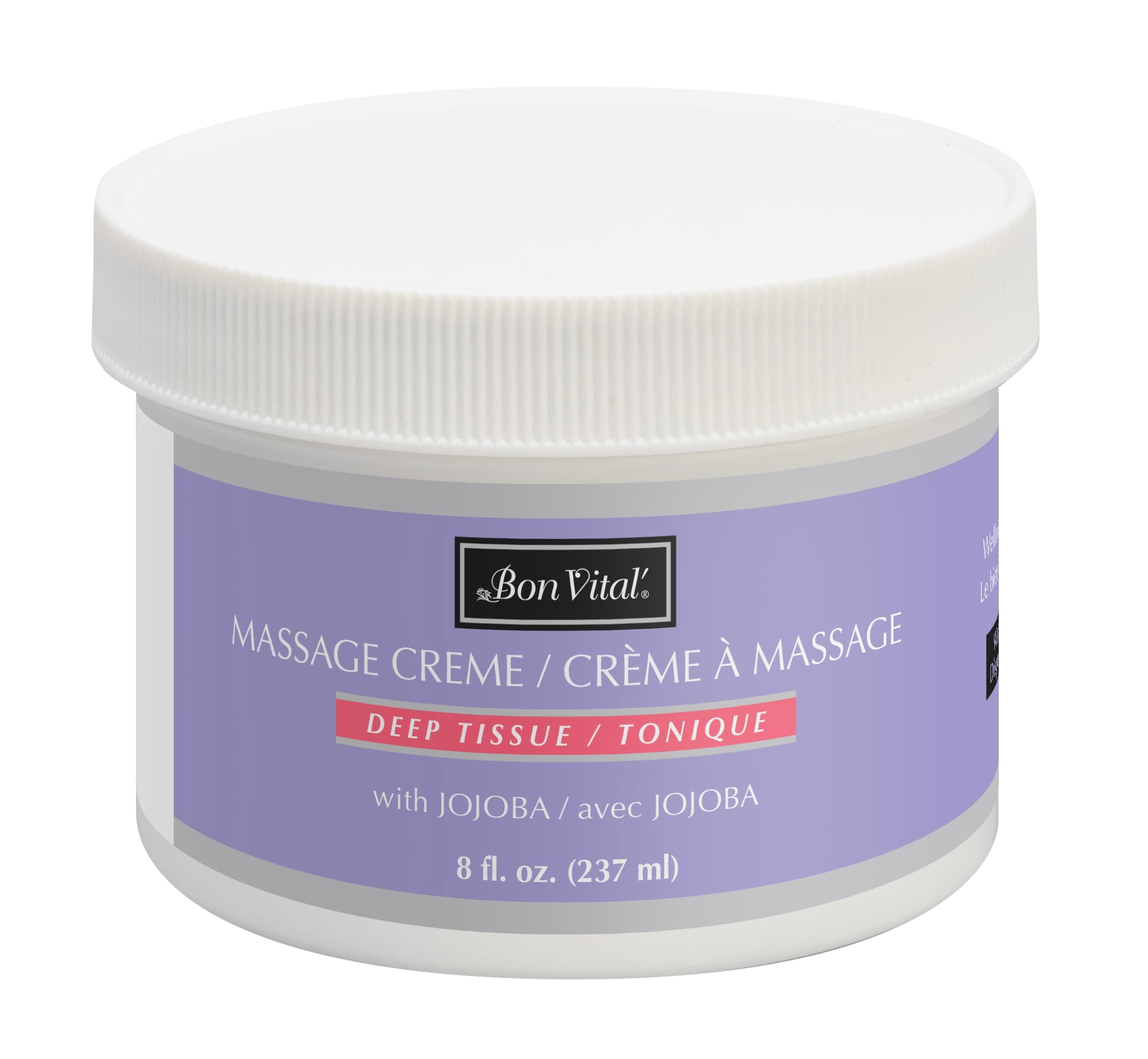 Deep Tissue Massage Creme, 8 Oz Jar, Lightweight Non-Greasy Formula for All Skin Types, Ideal for Deep Muscle Manipulation, Hydrating Massage Lotion for Spa and Home Use