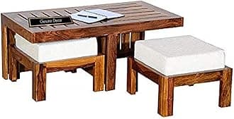 Solid Rosewood Wood Coffee Table Living Room with 4 Stools New CNC Design Center Table | Hotel | Lounge | (GD01)