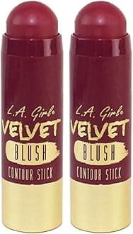 L.A. Girl Velvet Contour Sticks, Blush Crushed Berry (Pack of 2)