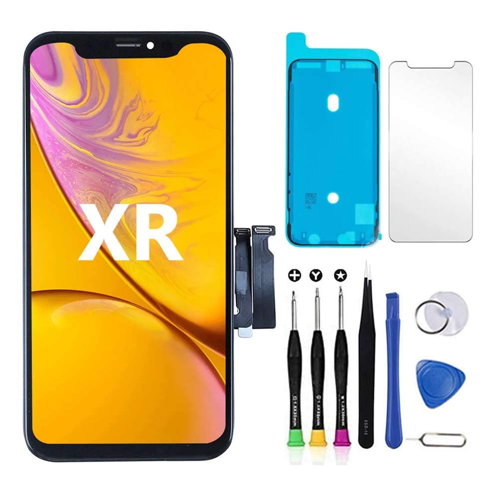 YOXINTA for iPhone Xr Screen Replacement Touch Screen Display Digitizer iPhone XR Frame Assembly Repair Tool + Adhesive Strips Compatible with Model A1984, A2105, A2106, A2108