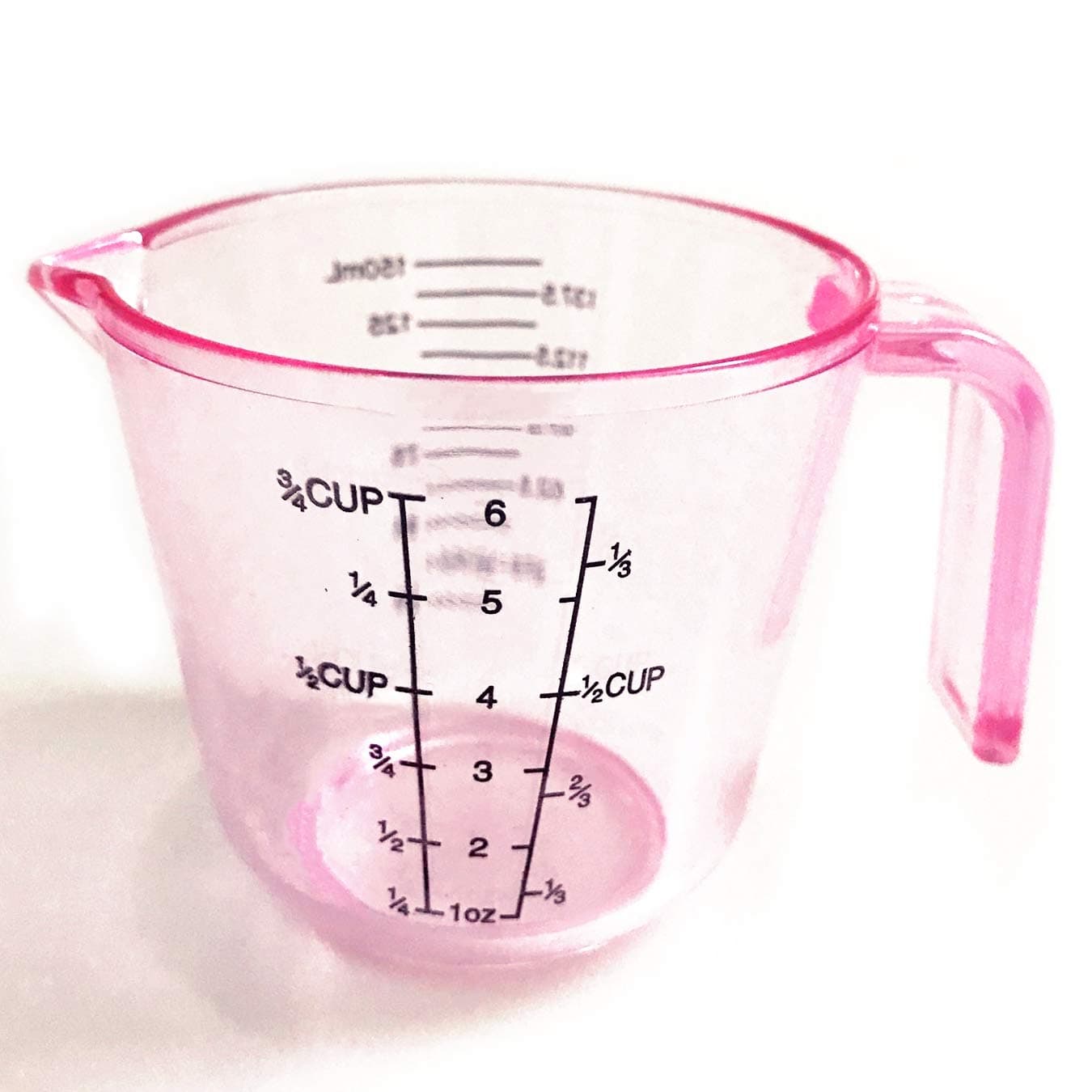 NPYPQ Plastic Measuring Cup 3/4 Cup Clear Pink