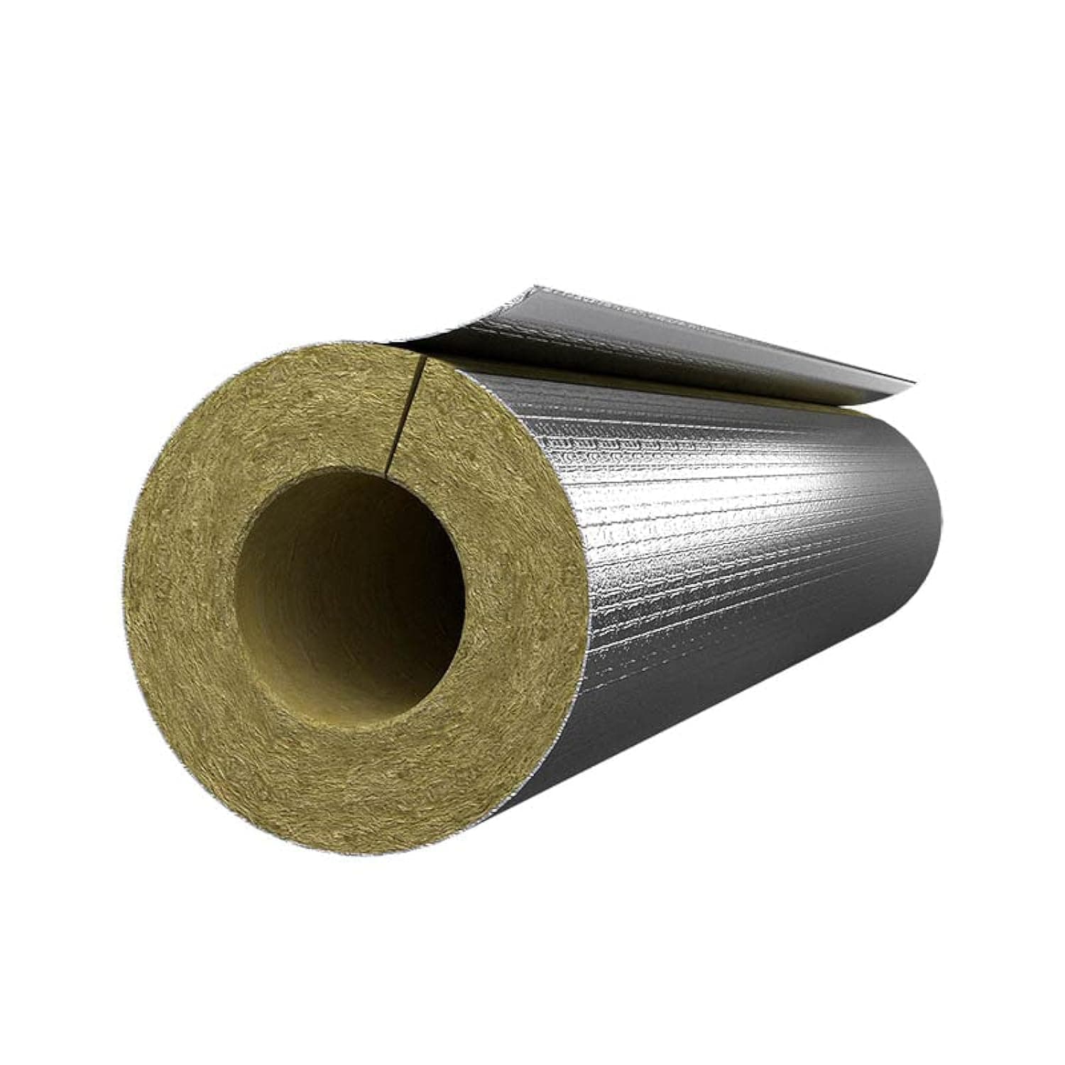 Rockwool Rocklap 1m Foil Backed Pipe Insulation Lagging-60mm-20mm-Wall