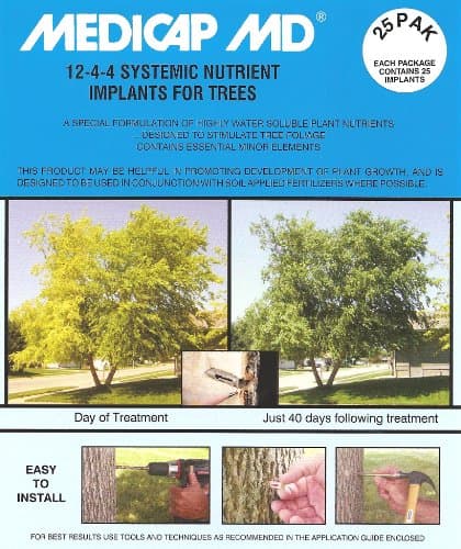 Medicap 25-Pack MD Systemic 12-4-4 Tree Food Implants, 3/8-Inch